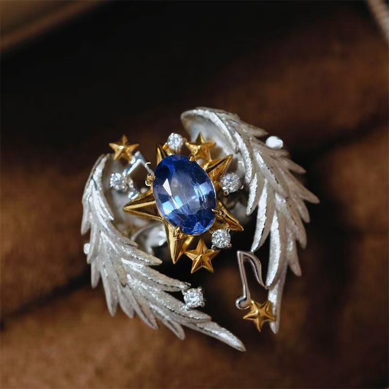 2025 new wings guard the stars exquisite versatile personalized ring adjustable fashion high-end jewelry
