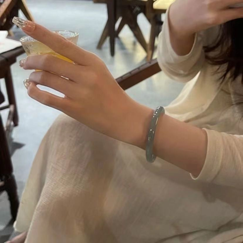 Glass imitation jade bracelet wholesale fine bracelet jingle jingle jingle bracelet Hanfu accessories bracelet forbidden ring wholesale hand