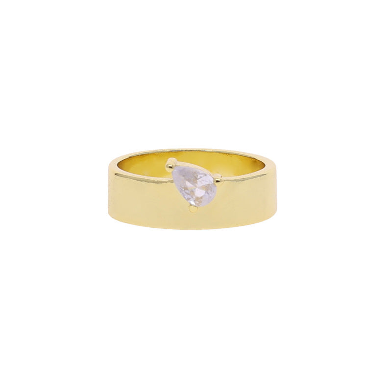 Cross-border new ins style simple zircon gold ring women's European and American fashion personality trend ring ring wholesale