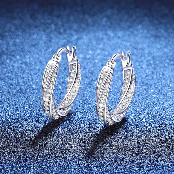 Cross-border s925 sterling silver full diamond earrings moissanite, mobius earrings 1.3 carat moissanite stud earrings wholesale