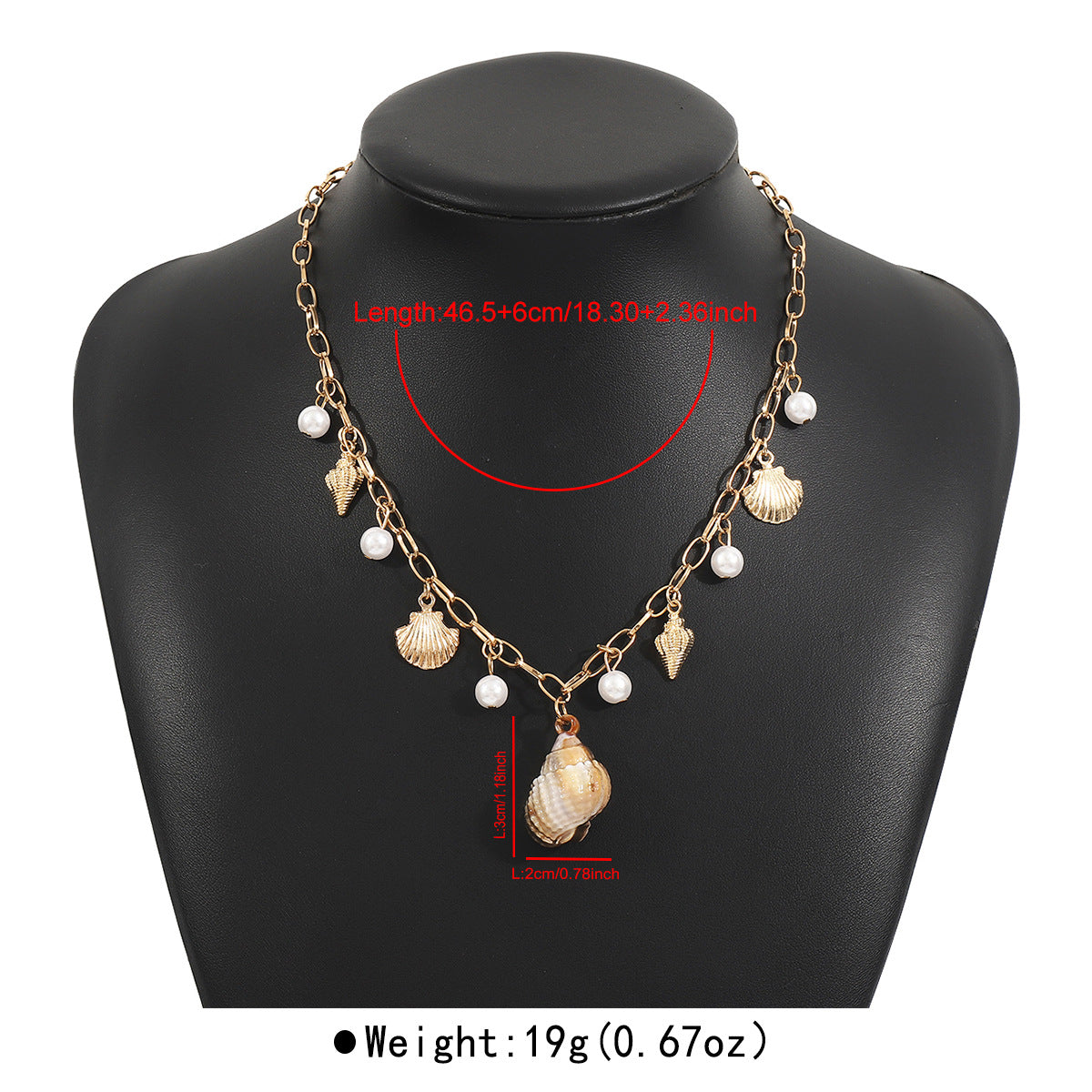 N12517 European and American cross-border ocean wind pearl fringed necklace beach starfish shell pendant necklace