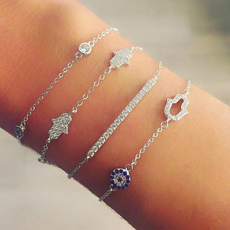 S925 sterling silver bracelet women's versatile zircon jewelry Valentine's Day gift, a piece of European and American fashion jewelry