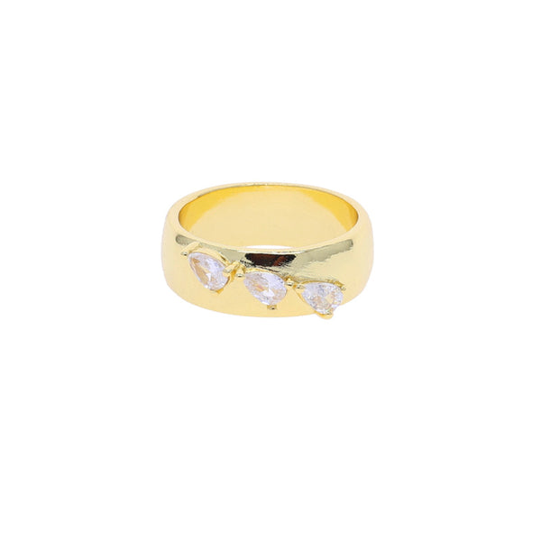Cross-border new ins style simple zircon gold ring women's European and American fashion personality trend ring ring wholesale