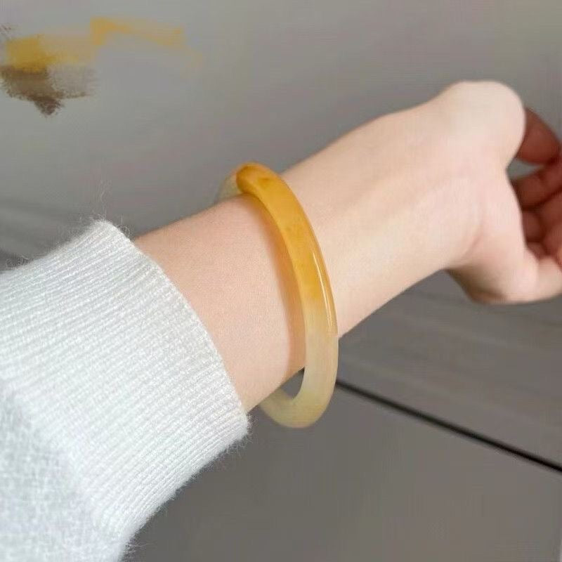 Glass imitation jade bracelet wholesale fine bracelet jingle jingle jingle bracelet Hanfu accessories bracelet forbidden ring wholesale hand