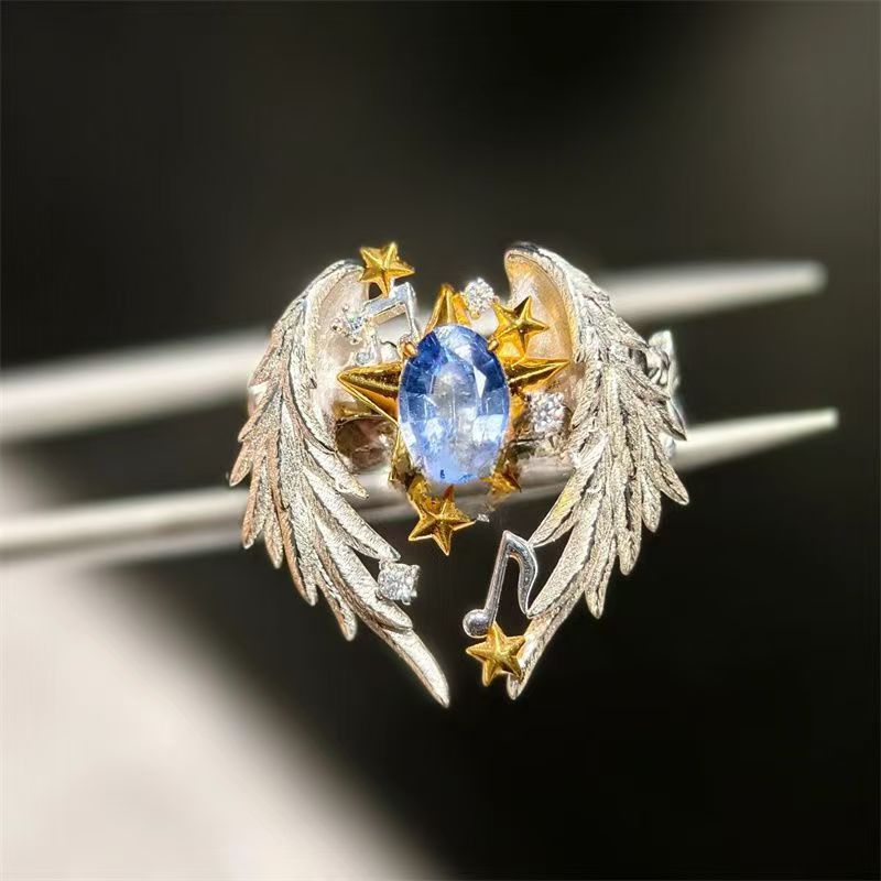2025 new wings guard the stars exquisite versatile personalized ring adjustable fashion high-end jewelry