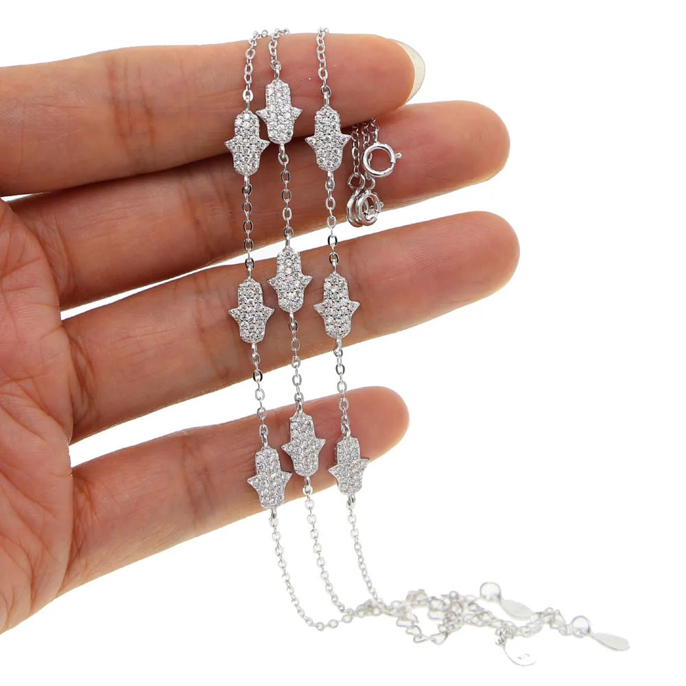 S925 sterling silver bracelet women's versatile zircon jewelry Valentine's Day gift, a piece of European and American fashion jewelry