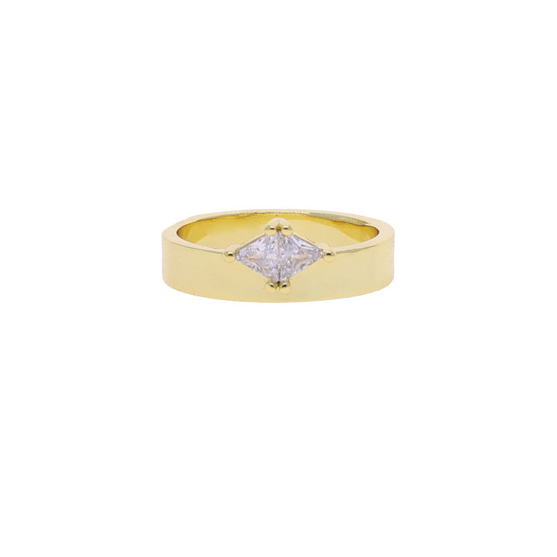Cross-border new ins style simple zircon gold ring women's European and American fashion personality trend ring ring wholesale