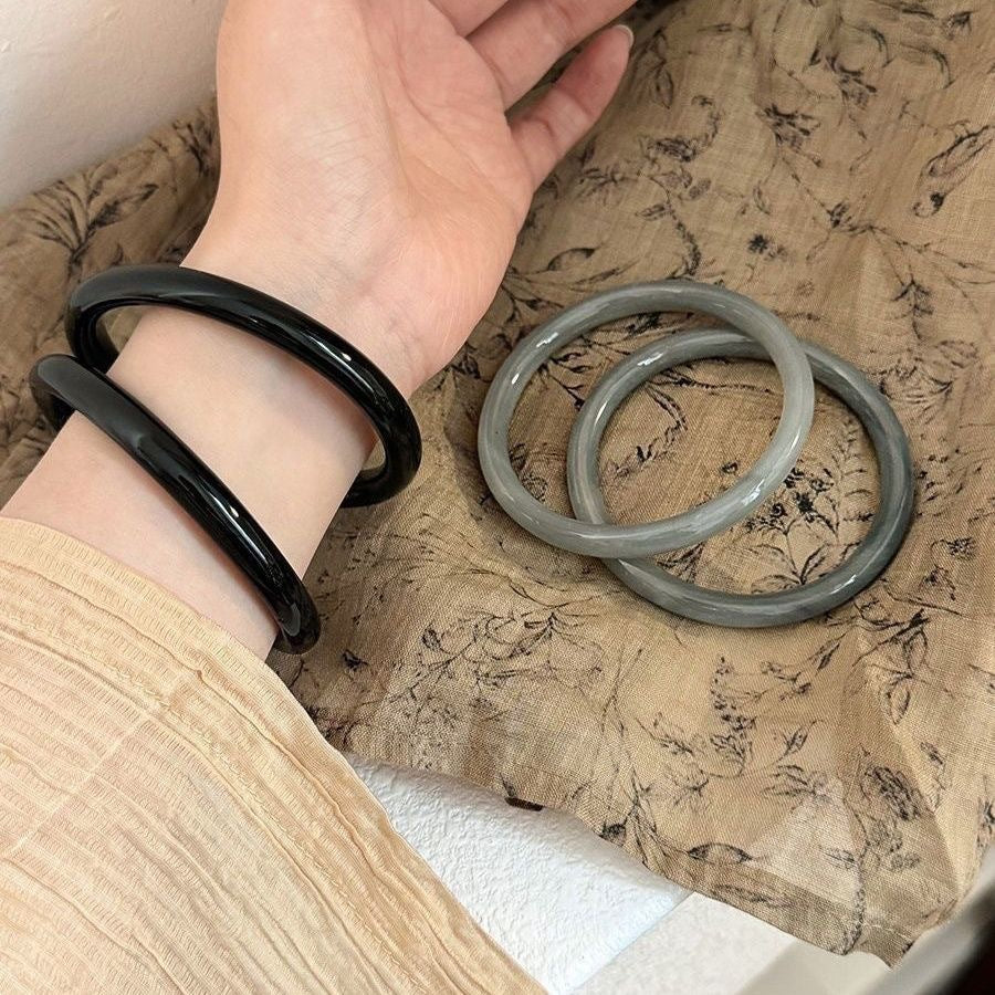 Glass imitation jade bracelet wholesale fine bracelet jingle jingle jingle bracelet Hanfu accessories bracelet forbidden ring wholesale hand