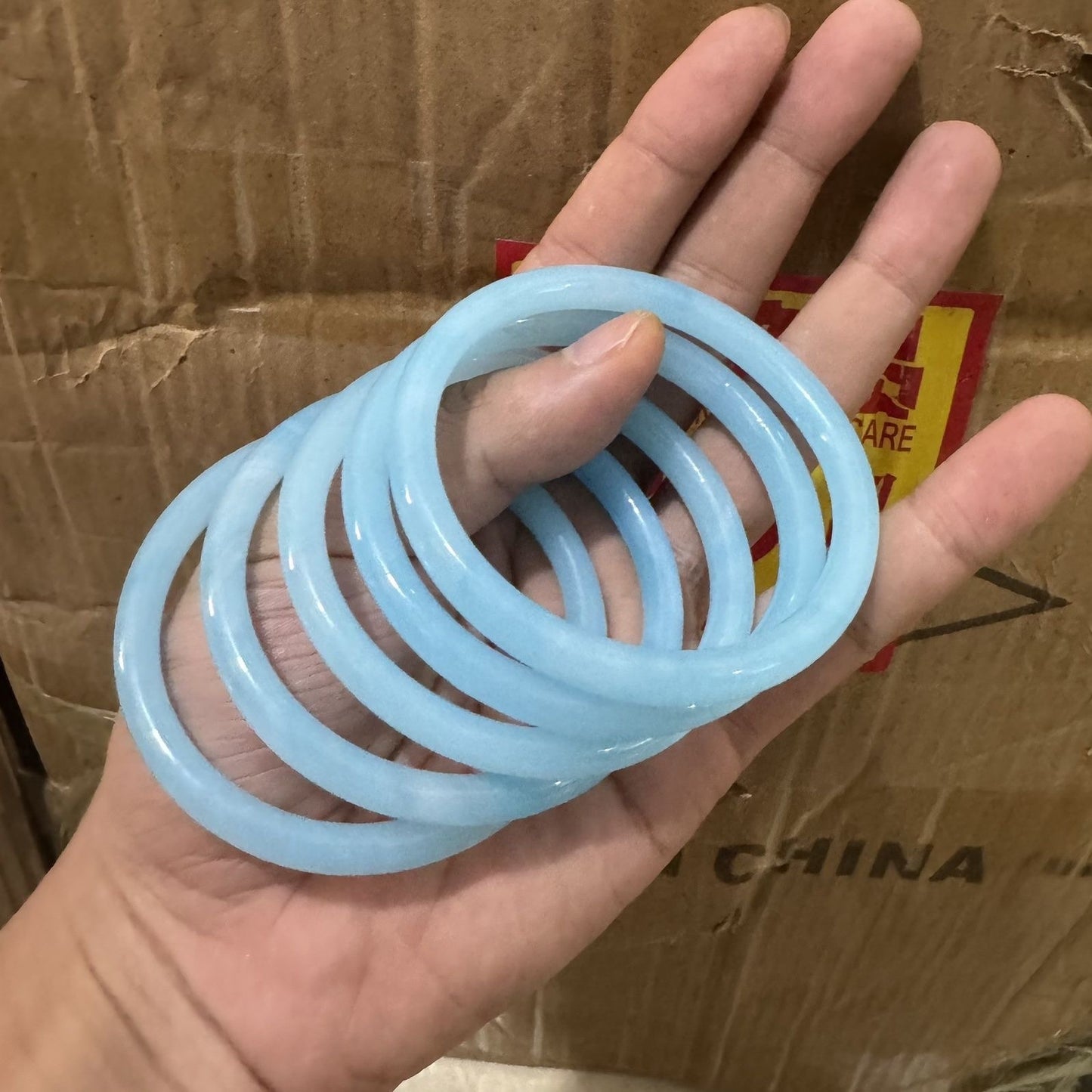 Glass imitation jade bracelet wholesale fine bracelet jingle jingle jingle bracelet Hanfu accessories bracelet forbidden ring wholesale hand