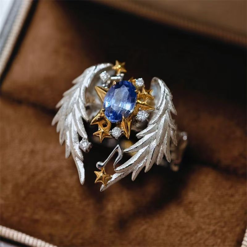 2025 new wings guard the stars exquisite versatile personalized ring adjustable fashion high-end jewelry