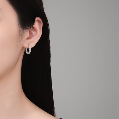 Cross-border s925 sterling silver full diamond earrings moissanite, mobius earrings 1.3 carat moissanite stud earrings wholesale