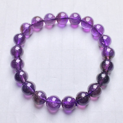 Natural amethyst bracelet, high-end four-leaf clover grape beaded bracelet, women's fashion high-end jewelry, factory price direct sales.