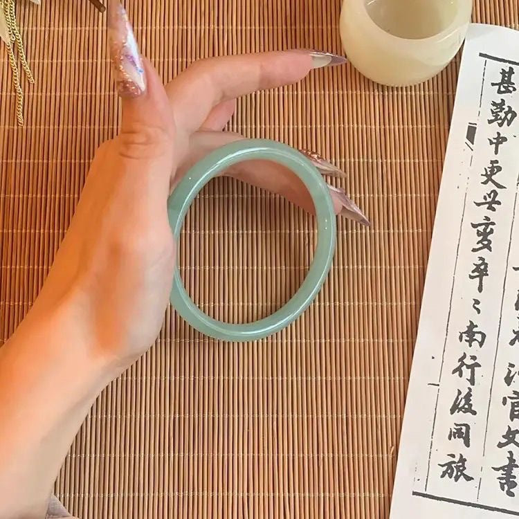 Glass imitation jade bracelet wholesale fine bracelet jingle jingle jingle bracelet Hanfu accessories bracelet forbidden ring wholesale hand