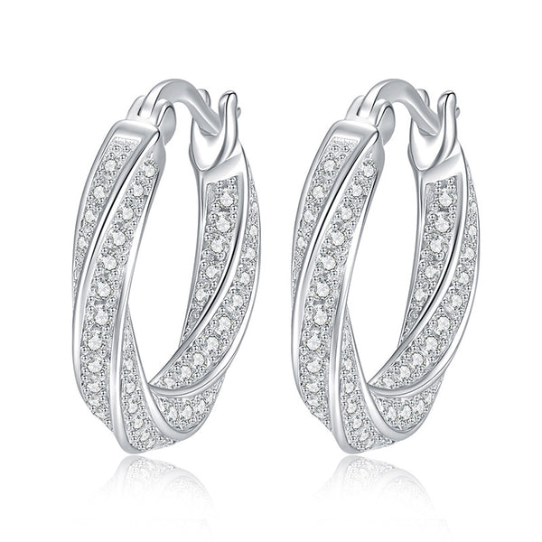Cross-border s925 sterling silver full diamond earrings moissanite, mobius earrings 1.3 carat moissanite stud earrings wholesale