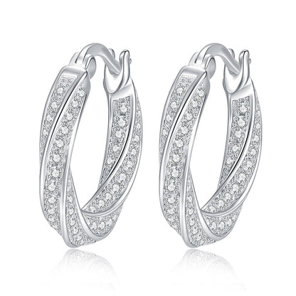 Cross-border s925 sterling silver full diamond earrings moissanite, mobius earrings 1.3 carat moissanite stud earrings wholesale