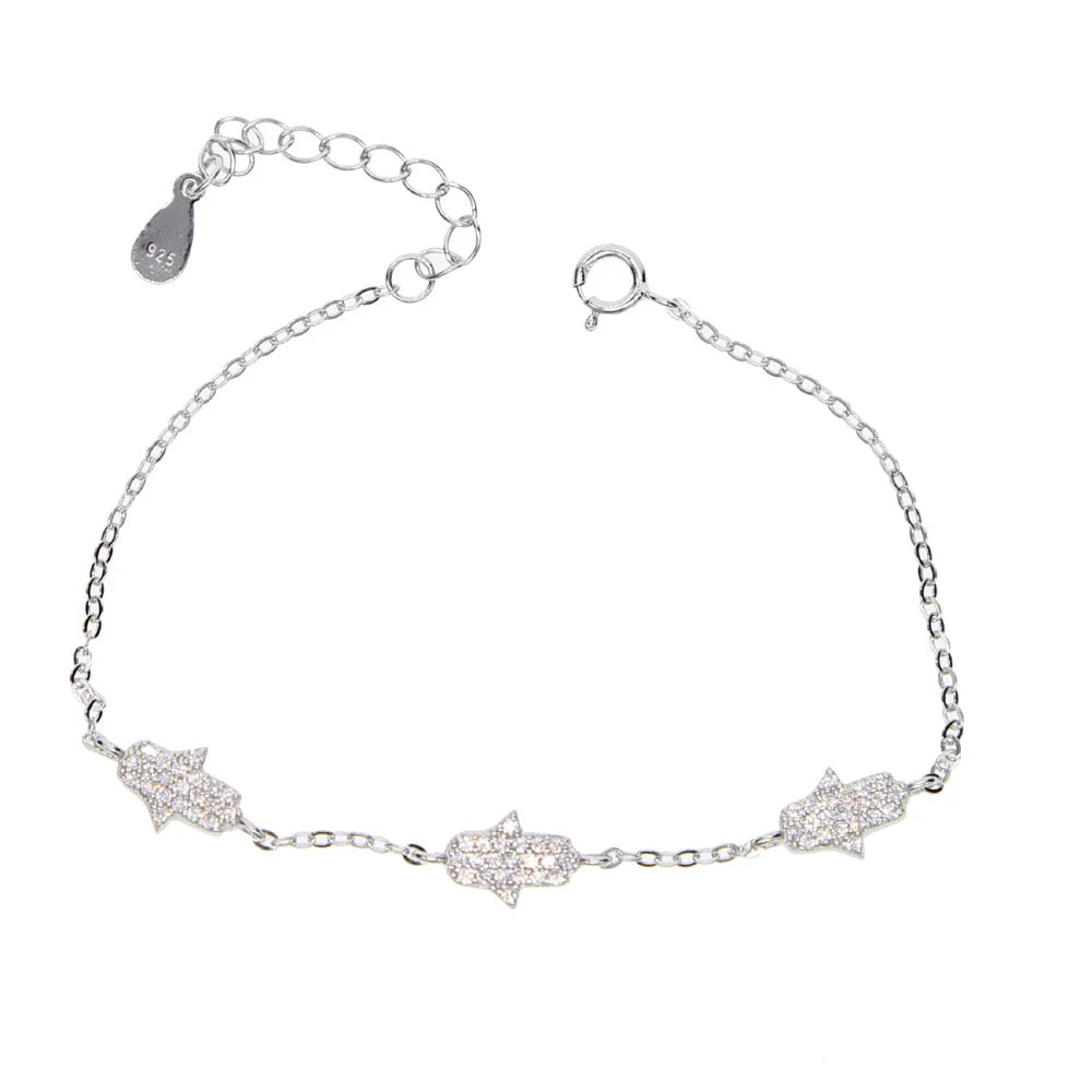 S925 sterling silver bracelet women's versatile zircon jewelry Valentine's Day gift, a piece of European and American fashion jewelry
