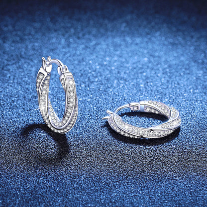 Cross-border s925 sterling silver full diamond earrings moissanite, mobius earrings 1.3 carat moissanite stud earrings wholesale